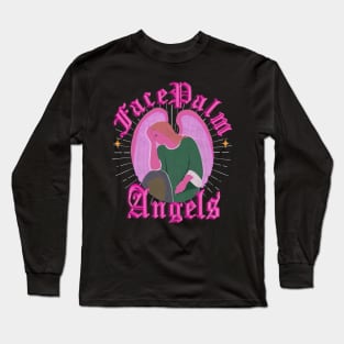 Facepalm Angels Pink Long Sleeve T-Shirt